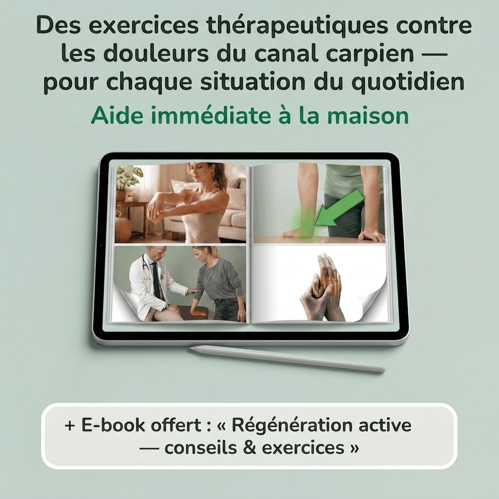 E-book offert — Régénération active, conseils et exercices canal carpien