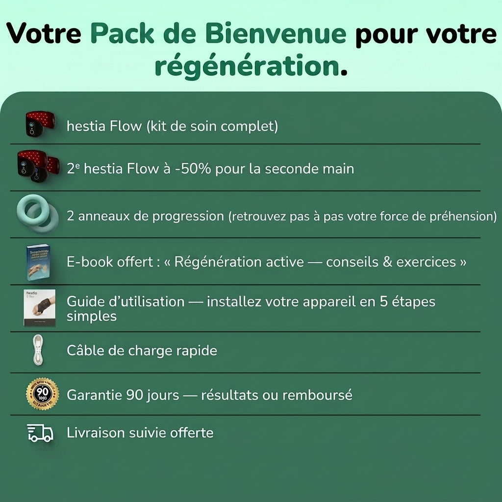 Votre Pack de Bienvenue Hestia Flow — contenu complet du kit